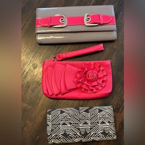 Stylish Pink and Gray Women's Clutch Set